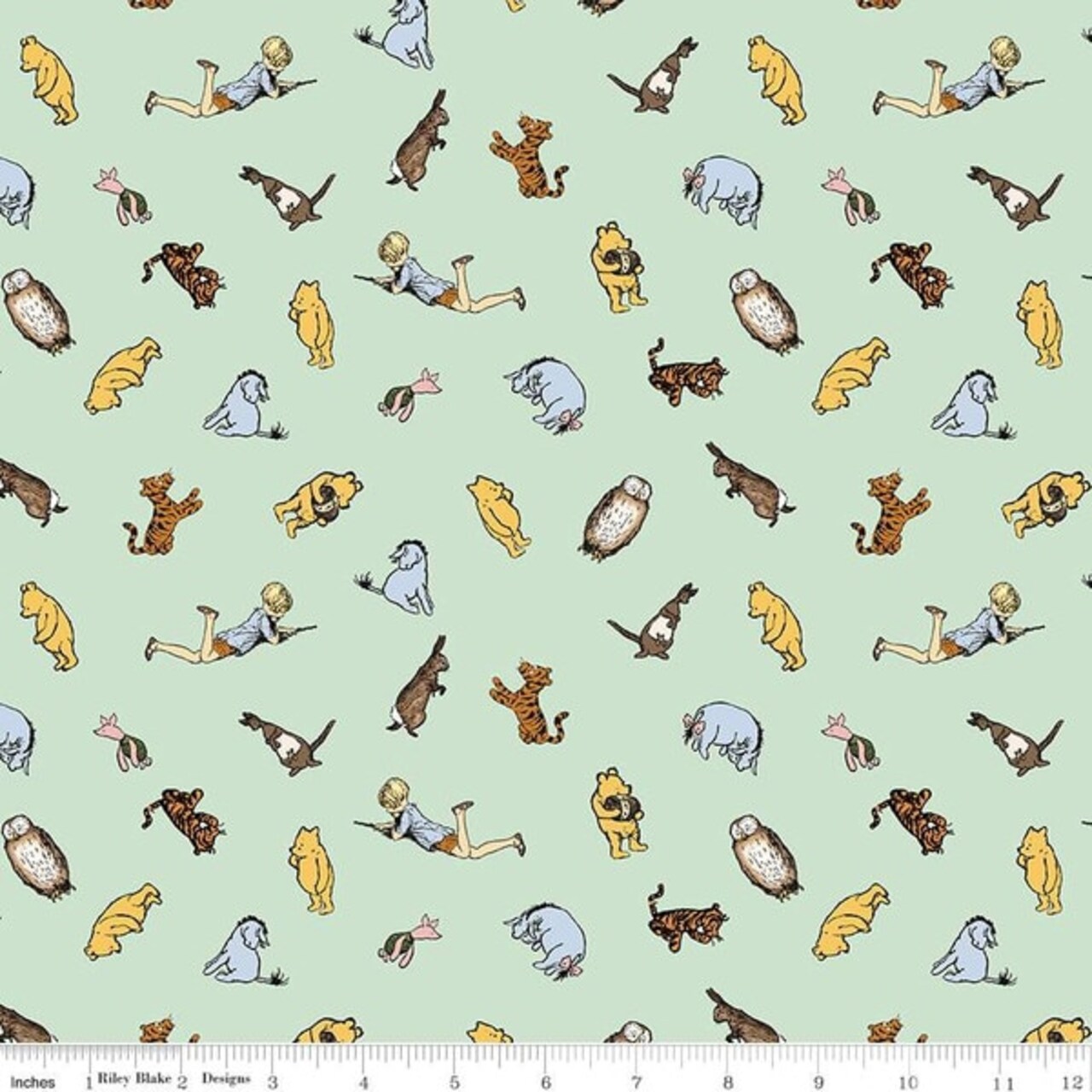 Characters in Green (c17003-green) | Winnie the Pooh | Echo Park Paper Co. | Riley Blake